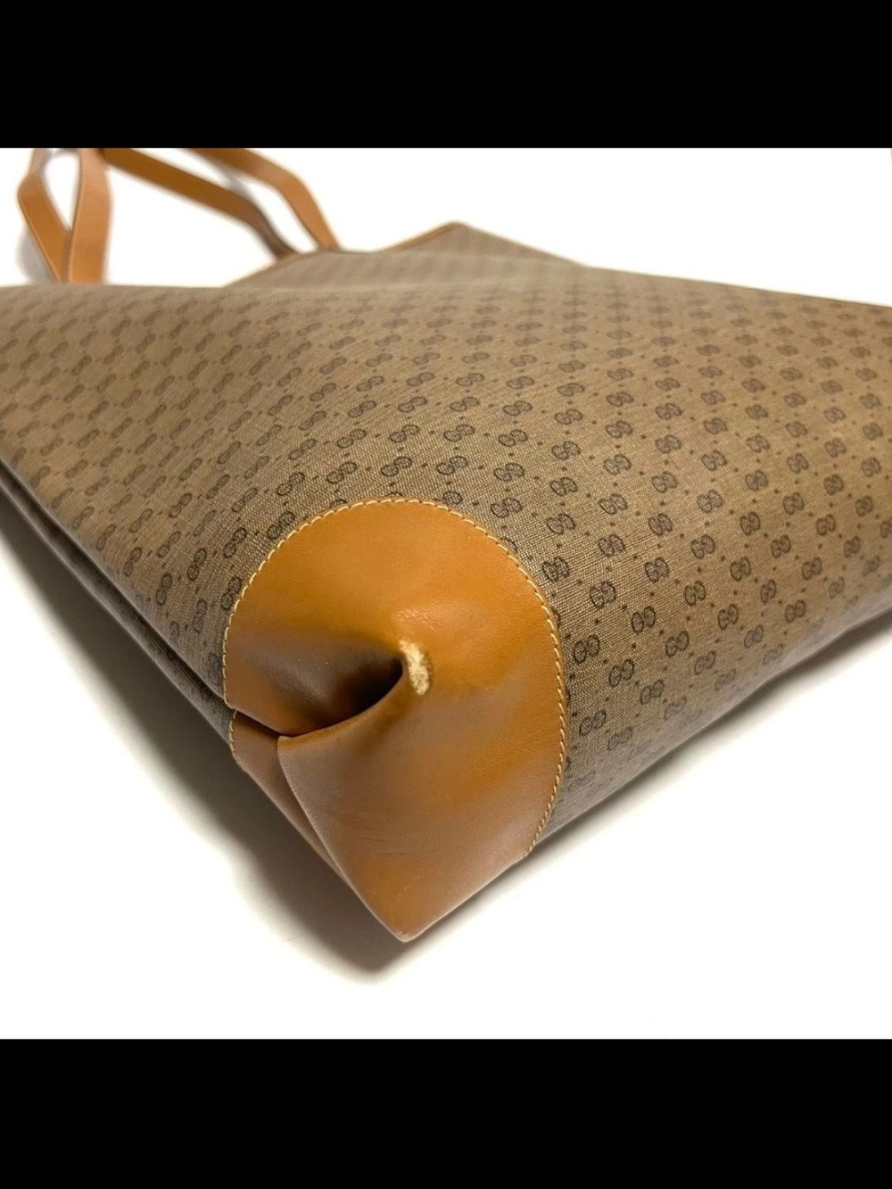 Gucci Beige Brown GG Canvas Tote with Green-Red Web Stripe - Picture 7 of 14